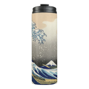 Grote golf bij Kanagawa & berg Fuji Japan Zee Thermosbeker