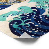 Grote golf bij Kanagawa Katsushika Hokusai Poster (Hoek)