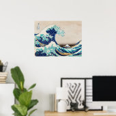 Grote golf bij Kanagawa Katsushika Hokusai Poster (Thuiskantoor)