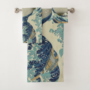 Grote golf bij Kanagawa van Hokusai Bad Handdoek