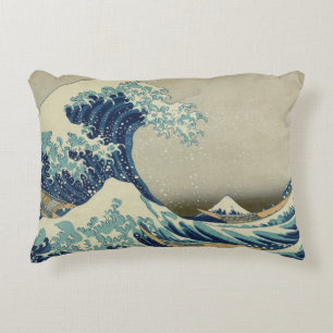 Grote golf bij Kanagawa van Hokusai Decoratief Kussen