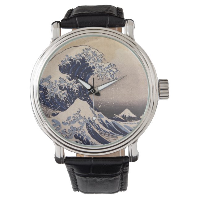 Grote Golf bij Kanagawa van Hokusai Horloge (Voorkant)