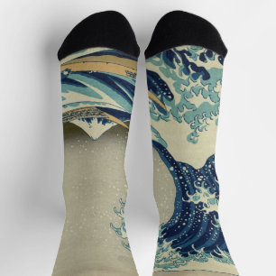 Grote golf bij Kanagawa van Hokusai Sokken