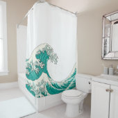 Grote golf - groen douchegordijn (In situ)
