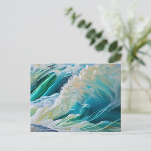 Grote golf in de oceaan briefkaart (Staand voorkant)