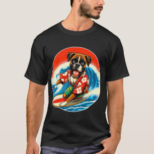 Grote Golf Kanagawa Boxer hond Surfen T-shirt
