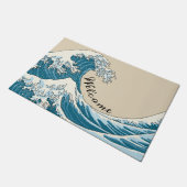 Grote golf - lichtblauwe deurmat (Schuin)