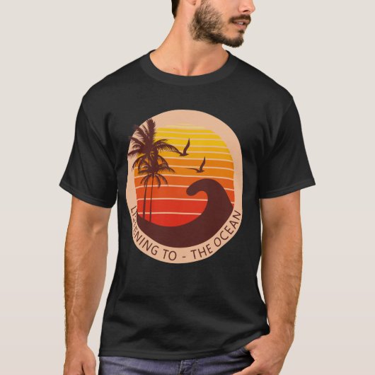 Grote golf - Luisteren naar de oceaan T-shirt (Voorkant)