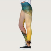 Grote golf met zonsondergang en abstracte wervelin leggings (Links)