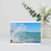 Grote golf op de blauwe zee briefkaart (Staand voorkant)