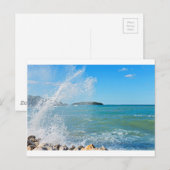 Grote golf op de blauwe zee briefkaart (Voorkant / Achterkant)