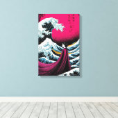 Grote golf remix met elegante Japanse vrouw Canvas Afdruk (Insitu (Houten vloer))