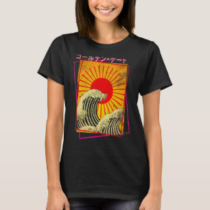 Grote Golf Rising Zon Japan Japanse Vaporwave T-shirt