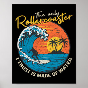 Grote Golf Surfen Grafisch Oceaanontwerp Voor Surf Poster
