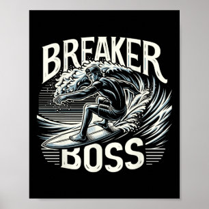 Grote Golf Surfen Surfer Strand Golfbreker Baas Su Poster