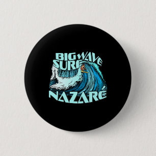 Grote Golf Surfer 100 Voet Golf Surfen Nazare Port Ronde Button 5,7 Cm