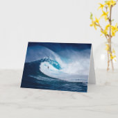 Grote Golf Surfer Surfboarding Oceaan Lege Kaart (Gele Bloem)