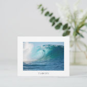 Grote golf van de Grote Oceaan in het Tahiti-witte Briefkaart (Staand voorkant)
