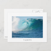 Grote golf van de Grote Oceaan in het Tahiti-witte Briefkaart (Voorkant / Achterkant)