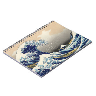 Grote golf van Kanagawa & berg Fuji Japan Zee Notitieboek