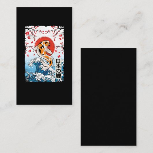 Grote golf van Kanagawa Cherry Blossom Koi Fish Visitekaartje (Voorkant / Achterkant)