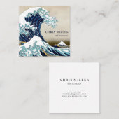 Grote Golf van Kanagawa door Hokusai Surfer Vierkante Visitekaartje (Voorkant / Achterkant)