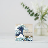 Grote Golf van Kanagawa door Hokusai Surfer Vierkante Visitekaartje (Staand voorkant)