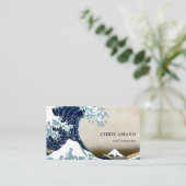 Grote Golf van Kanagawa door Hokusai Surfer Visitekaartje (Staand voorkant)