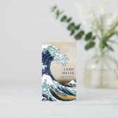 Grote Golf van Kanagawa door Hokusai Surfer Visitekaartje (Staand voorkant)