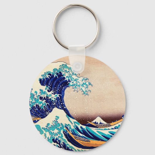 Grote golf van Kanagawa Hokusai Japanse Vintage Sleutelhanger (Voorkant)