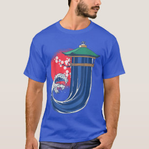 Grote golf van Kanagawa Letter J Japan Cherry Blos T-shirt
