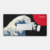 Grote golf van Kanagawa Modern Twist gepersonalise Bureaumat (Keyboard & Muis)