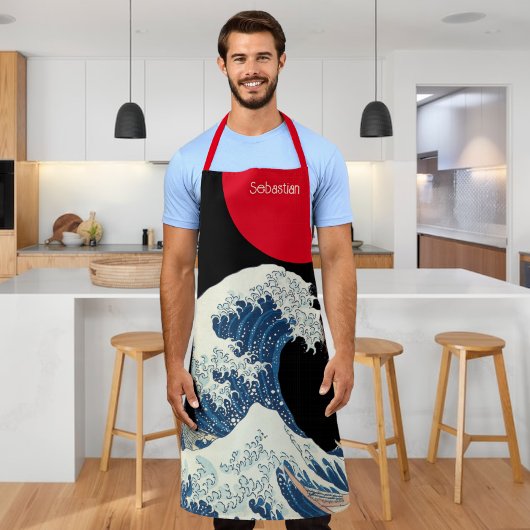 Grote golf van Kanagawa Modern Twist gepersonalise Schort