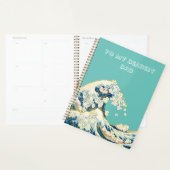 Grote golf van lente bloemen turquoise planner (Display)