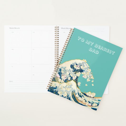 Grote golf van lente bloemen turquoise planner (Display)