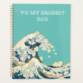 Grote golf van lente bloemen turquoise planner (Voorkant)