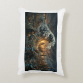 Grote golf van plastic afval - Steampunk kussen (Achterkant (Verticaal))