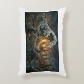 Grote golf van plastic afval - Steampunk kussen (Voorkant(Verticaal))