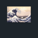 Grote Golf voor de Kust van Kanagawa door Hokusai Canvas Afdruk<br><div class="desc">Klassieke illustratie van maritieme kunst met een zeegezicht van enorme golven met boten vol mensen en Mount Fuji in de verte. Hoewel vaak aangezien voor een vloedgolf, is het waarschijnlijker een okinami, of grote golf. 36 Gezichten op Mount Fuji: De Grote Golf voor de Kust van Kanagawa door Katsushika Hokusai...</div>