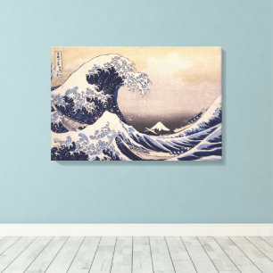 Grote golf voor de kust van Kanagawa door Hokusai Canvas Afdruk