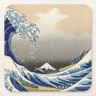 Grote Golf voor Kanagawa & Mount Fuji Japanse Zee Kartonnen Onderzetters