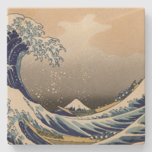 Grote Golf voor Kanagawa & Mount Fuji Japanse Zee Stenen Onderzetter
