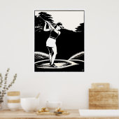 Grote Golfer Woodblock print (Keuken)