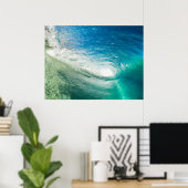 Grote golfslag in de Stille Oceaan Poster (Thuiskantoor)