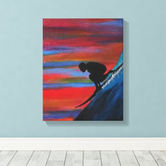 Grote golven canvas afdruk (Insitu (Houten vloer))