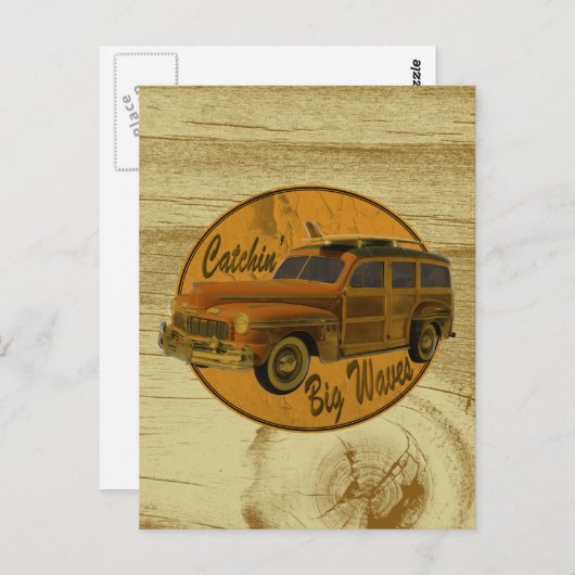 grote golven in het hout briefkaart (Voorkant / Achterkant)