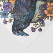 Grote Gotische Bloemen Zwarte Ravens Decoupage Tissuepapier (Detail)
