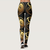 Grote Gouden Aap Chinees Jaar Zodiac Verjaardag L Leggings (Achterkant)