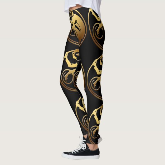 Grote Gouden Aap Chinees Jaar Zodiac Verjaardag L Leggings (Links)