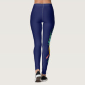 Grote gouden en groene waterdraak leggings (Achterkant)